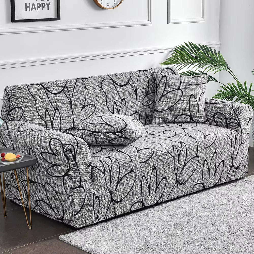 1Pc Flower Printed Elastic Sofa Cover Antidirty Spandex Sofa Cover Furniture Protector for Bedroom Office Living Room Home Decor