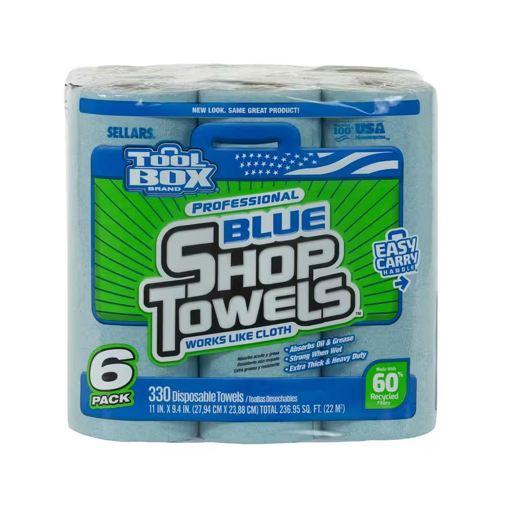 Z400 Blue 55-Count Roll of Shop Towel Cleaning Wipes (6-Pack)