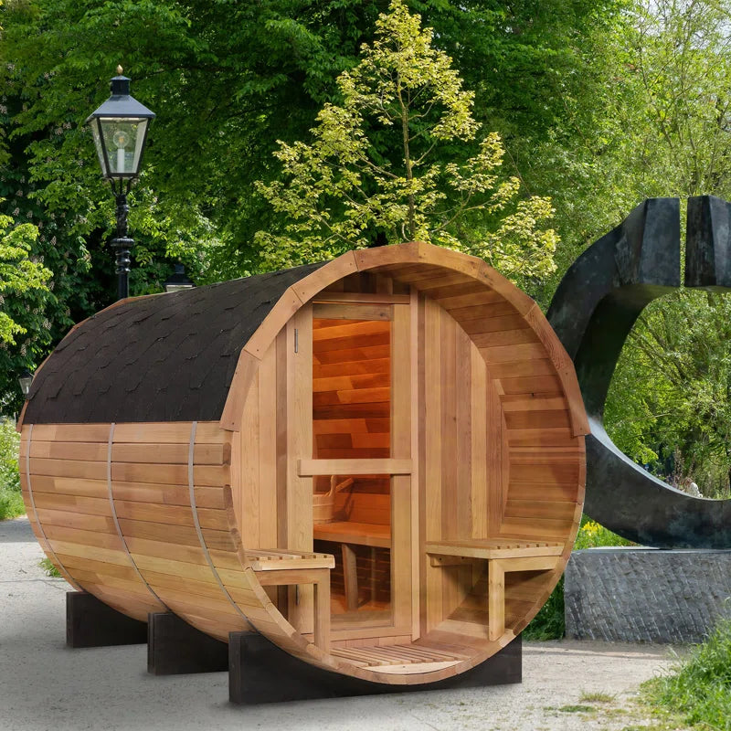 6-Person Patchwork Red Cedar Traditional Steam Sauna