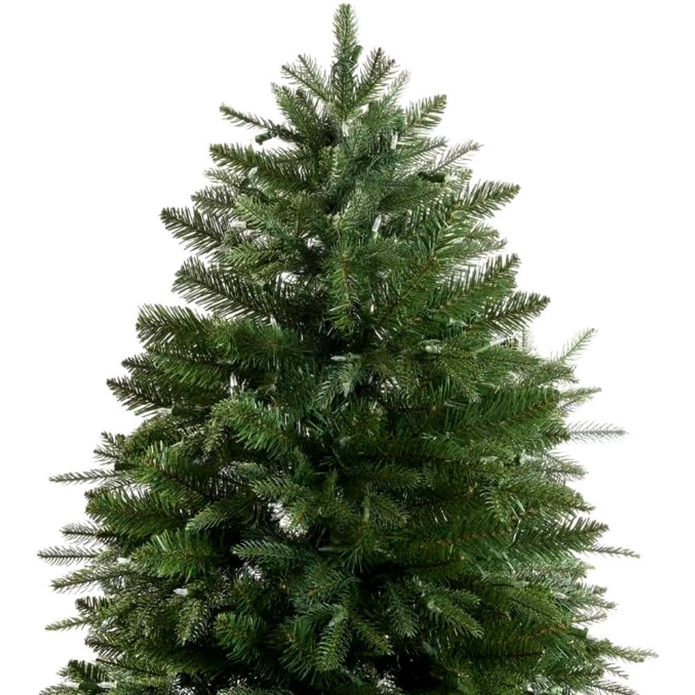 9Ft Christmas Tree with Lights, Realistic Fir Christmas Tree Prelit with 2532 Branch Tips, 900 Warm Lights and Metal Stand